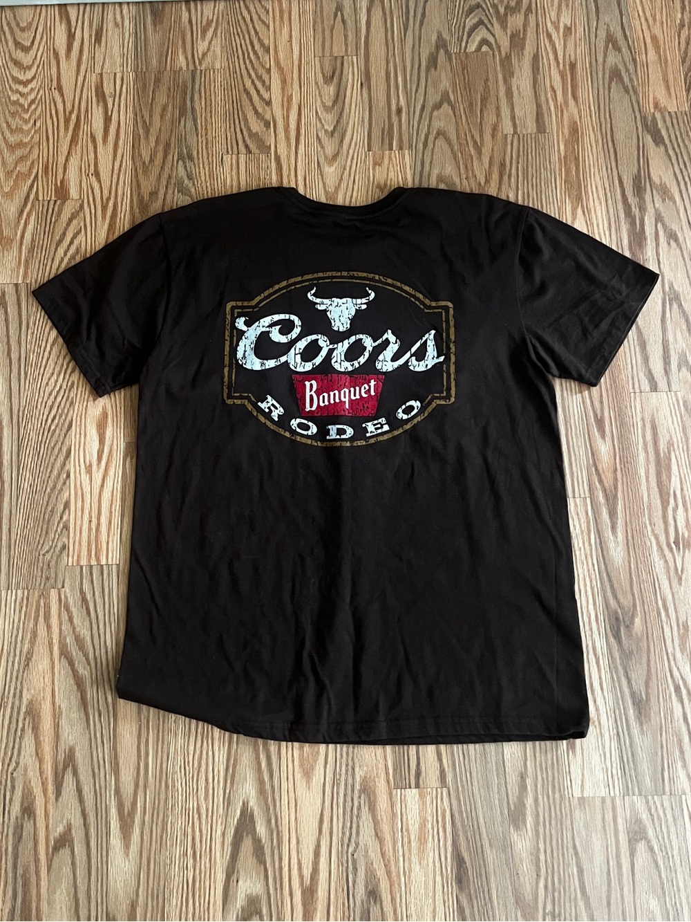 Coors Banquet Rodeo Logo Brown T-Shirt - Size Large